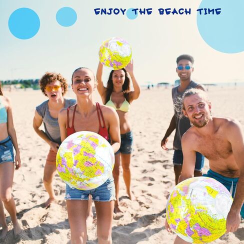 16 inches Inflatable Globe Blow up World Globe PVC Earth Beach Ball Globe Toys for Kids Swimming Pool Game Classroom Playing or Teaching Party Favors Decorations in Kuwait