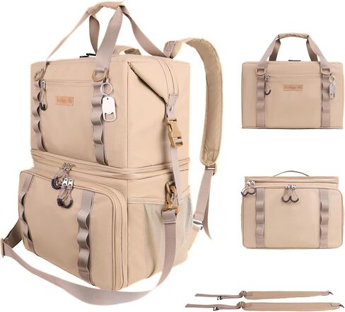 Backpack Cooler, Picnic Basket Backpack for 4 Person, 2 Insulated Leakproof Cooler Compartment Soft Picnic Bag Beach Picnic Basket Family Picnic Backpack for 4 Hiking Picnic Backpack in Saudi Arabia