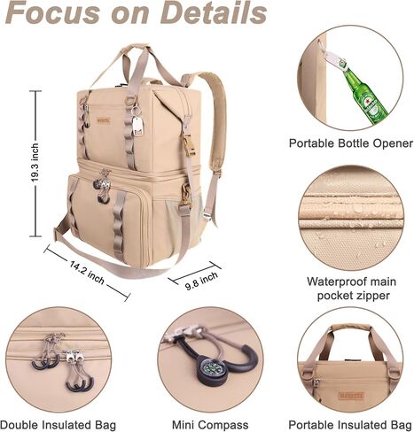 Backpack Cooler, Picnic Basket Backpack for 4 Person, 2 Insulated Leakproof Cooler Compartment Soft Picnic Bag Beach Picnic Basket Family Picnic Backpack for 4 Hiking Picnic Backpack in Saudi Arabia