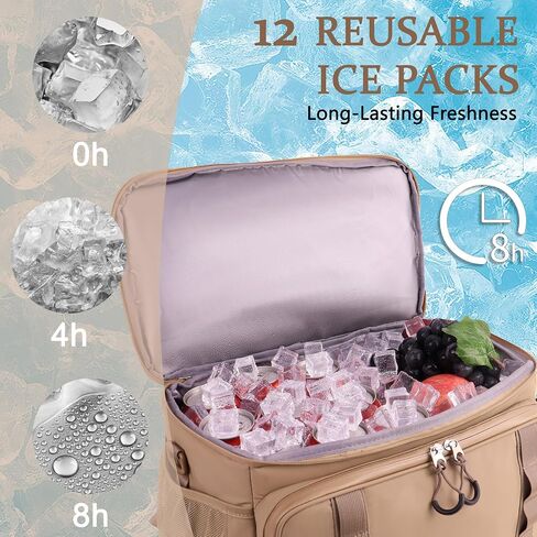 Backpack Cooler, Picnic Basket Backpack for 4 Person, 2 Insulated Leakproof Cooler Compartment Soft Picnic Bag Beach Picnic Basket Family Picnic Backpack for 4 Hiking Picnic Backpack in Saudi Arabia