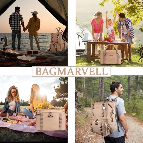 Backpack Cooler, Picnic Basket Backpack for 4 Person, 2 Insulated Leakproof Cooler Compartment Soft Picnic Bag Beach Picnic Basket Family Picnic Backpack for 4 Hiking Picnic Backpack in Saudi Arabia