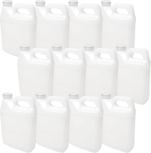 Heavy Duty Natural 32 Oz/1 Quart F-Style HDPE Plastic Jug with Screw Cap, Multipurpose Oil, Liquid Storage Container with Handle (12) in Kuwait