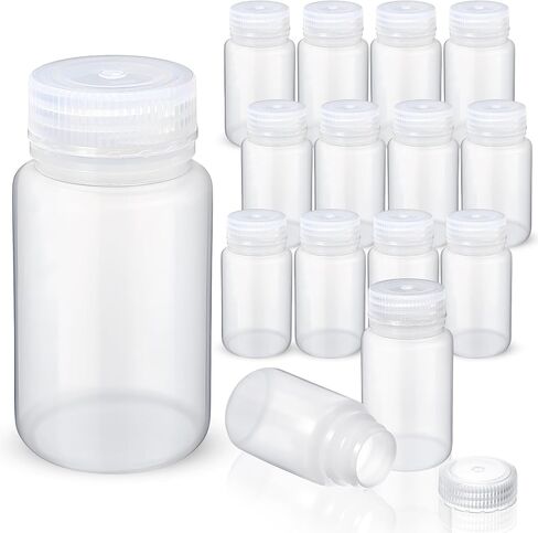 Zhehao 30 Pcs Polypropylene Wide Mouth Reagent Bottle Small Water Bottle 4 oz Plastic Bottle with Lid Empty Sealed Sample Bottle Leakproof HDPE Bottle Container for Lab Classroom Home (Clear) in Saudi Arabia