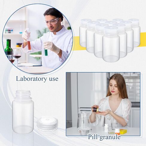 Zhehao 30 Pcs Polypropylene Wide Mouth Reagent Bottle Small Water Bottle 4 oz Plastic Bottle with Lid Empty Sealed Sample Bottle Leakproof HDPE Bottle Container for Lab Classroom Home (Clear) in Saudi Arabia