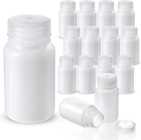 Zhehao 30 Pcs Polypropylene Wide Mouth Reagent Bottle Small Water Bottle 4 oz Plastic Bottle with Lid Empty Sealed Sample Bottle Leakproof HDPE Bottle Container for Lab Classroom Home (Clear) in Saudi Arabia