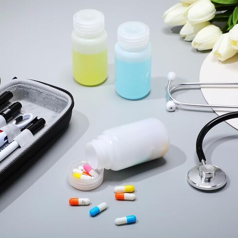 Zhehao 30 Pcs Polypropylene Wide Mouth Reagent Bottle Small Water Bottle 4 oz Plastic Bottle with Lid Empty Sealed Sample Bottle Leakproof HDPE Bottle Container for Lab Classroom Home (Clear) in Saudi Arabia
