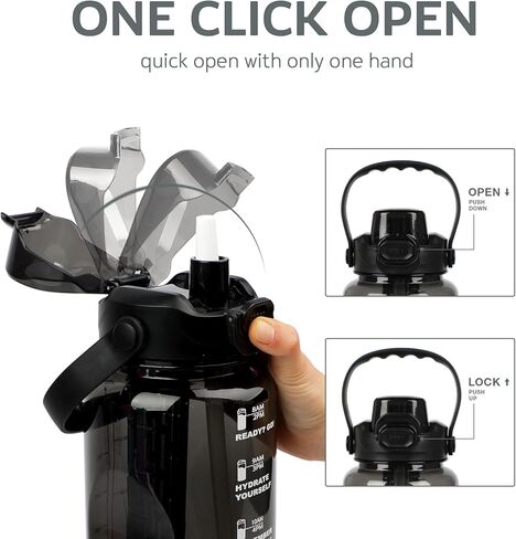 WELTRXE 64oz Water Bottle with Time Marker and Straw, BPA Free Leak Proof Half Gallon Large Motivational Water Bottle with Fruit Infuser Gym Water Jug for Fitness, Camping, Travel and Outdoor Sports in Kuwait