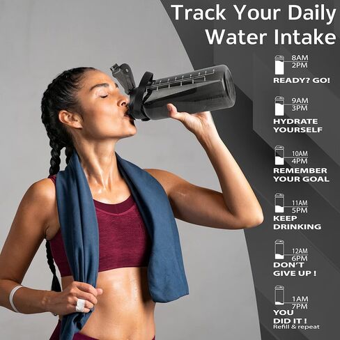 WELTRXE 64oz Water Bottle with Time Marker and Straw, BPA Free Leak Proof Half Gallon Large Motivational Water Bottle with Fruit Infuser Gym Water Jug for Fitness, Camping, Travel and Outdoor Sports in Kuwait