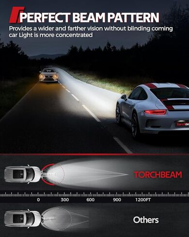 Torchbeam D4S Headlight Bulb, 6000K Diamond White Xenon Headlight Bulbs, High Low Beam HID Bulbs for Headlights Replacement, Pack of 2 in Saudi Arabia