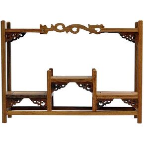 NWFashion Chinese Wooden Assemble Display Stand Symmetric Short Floor Curio Cabinets Shelf (1)