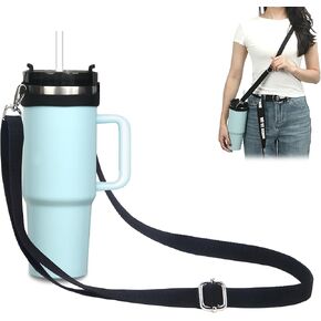 Wongeto Water bottle strap ajustable Shoulder Strap for Stanley 20/40/30 Oz Tumbler Water Bottle