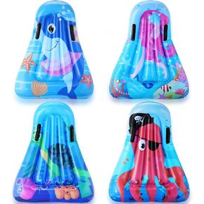 Inflatable Surf Body Board with Handles, Kids Inflatable Surfboard for Beach Shark Mermaid Turtle Octopus Pool Floating Surfboard for Kids Learning Surfing