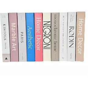10 Pieces Fashion Decorative Book - Ediactcyl Modern Hardcover Faux Book Set | Fake Book Stack for Bookshelf Room Decor