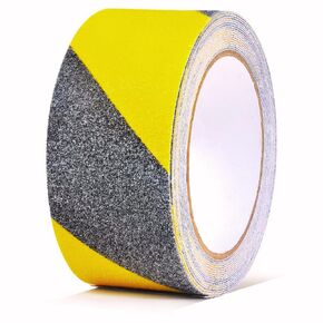 Cute Things and CC Anti-Slip Safety Grip Tape: 4inx60ft Non-Skid Tread Tape with High Traction Grit, Yellow & Black Marking Self-Adhesive Tape for Stairs, Steps, Deck