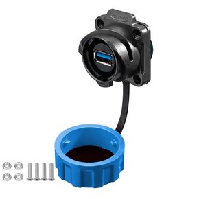 CNLINKO YM-24 HDMI Connectors, Aviation Plug with 40 Inches 4K HD Cables, Panel Mount Socket, Mated Connectors for Audio & Video Equipment, IP68 Waterproof Connector, M24 Signal Connectors (HDMI Set)
