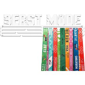 Beast Mode Sport Medal Hanger Display | Matte White Steel Medal Holder | up to 48 Medals