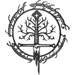 Jefuzh Lord Metal Wall Decor The Rings Metal Wall Art Decor for Home Decoration Large LOTR Sword Art Decor Lord Gift for LotR Fans Housewarming Gift (15.7" x 13.3" Large, Black Iron Vein) in Kuwait