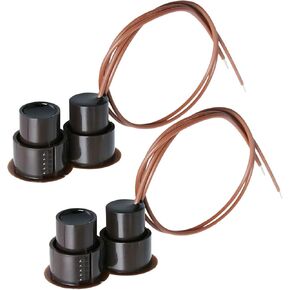 Aoje-Link RC-36 NC Recessed Wired Security Window Door Contact Sensor Alarm Magnetic Reed Switch for Home Security Access Control and Burglar Alarm Systems Brown 2pcs