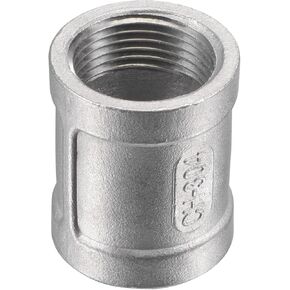 304 Stainless Steel Female to Female Pipe Fitting Extension, Apply to Outdoor/Garden/Industrial (1NPT Thread)