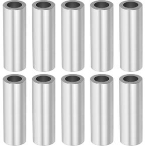 PATIKIL M8 Aluminum Spacers, 10 Pcs Metal Spacer Aluminum M8 X1/2"OD X1-1/2"L Aluminum Spacer Screw Standoff Round for 5/16" or M8 Screw Bolts, Silvery