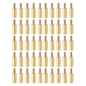 YOKIVE 100 Pcs M2.5 Standoff Screws, Brass Hex PCB Standoffs, Keep Height Consistent, Great for Motherboard (Gold Tone, 11mm+6mm)