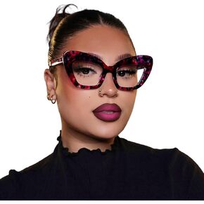 VOOGLAM Oversize Cateye Blue Light Glasses for Women Anti Eyestrain Dry Eyes Computer Phone TV Eyewear Zuzanna