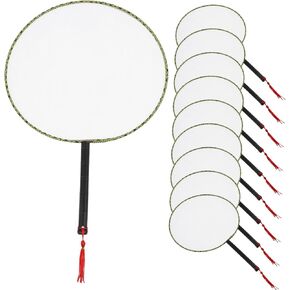 Japanese Round Fan 10Pcs Blank Fans White Hand Fan Chinese Round Hand Fans Handmade Blank Painting Fan with Tassel for DIY Craft Photo Prop Home Decoration, 30x21x0. 5cm Oriental Decor