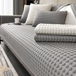 Summer New Cooling Ice Doug Couch Cover,Upgrade Honeycomb Anti-slip Sofa Cover,3D Structure Breathable Cool Couch Covers,1 Piece Smooth Washable Sofa Cover for Sleeping Naked,White-35"x82"/90x210cm
