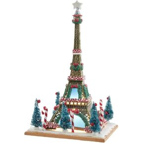 Kurt S. Adler Claydough Eiffel Tower with C7 Bulb Indoor Décor, 10-Inches, Multi-Colored