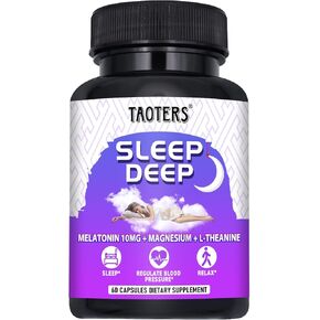 Melatonin 10mg | Fast Dissolve Capsules Addtion with L-Theanine, Magnesium and More Sleep Aid for Adults | 60 Capsules = 60 Day Supply