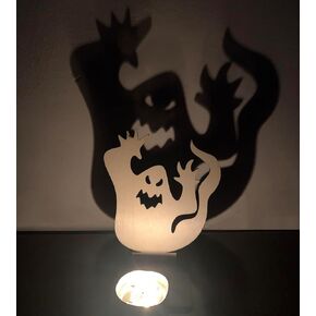 Halloween Candles Holder Halloween Decorations Spooky Black Tealight Candle Holders with Shadow Vintage Scary Ghost Candle Stands Table Decor