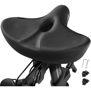 Oversized Bike Seat for Peloton Bike & Bike+, Comfort Bicycle Seat Replacement for Men & Women, Extra Wide Bike Saddle Compatible with Peloton, Echelon, Exercise, Electric, Cruiser Bikes