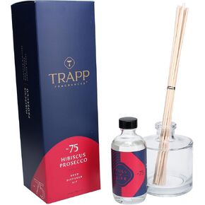 Trapp - No. 75 Hibiscus - Reed Diffuser Kit - 2 Sets of 12 Reeds, Scented Diffuser Oil (4 oz.), Vase - Long Lasting Scent Notes of Hawaiian Hibiscus, Ripe Pomelo, and Vanilla Honey