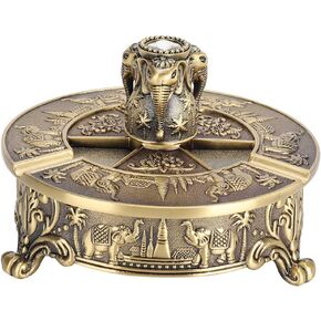 Vintage Cigar Ashtray Metal Elephant Pattern Table Creative Ashtrays for Smoking Cigarettes Holder for Indoors or Outdoors Use