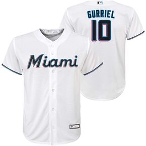 Outerstuff Yuli Gurriel Miami Marlins MLB Kids Youth 8-20 White Home Player Jersey