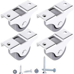 (Pack of 20) 1" / (25 mm) Small Wheel Castors Rubber Wheels for Furniture Not Swivelling Non-Plastic Casting Device & Equipment Small Wheel Casters Set with Screws (20, ⌀ 1" / 44 lbs)