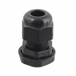 100 Pcs PG9 Black Nylon Waterproof Cable Gland 4-8mm Dia. w/Lock-Nut & Gasket