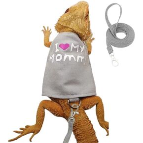 Bearded Dragon Harness and Leash Set,Self-Adhesive Adjustable Lizard Reptiles Harness with 4.8ft Nylon Leash for Walking Outdoor