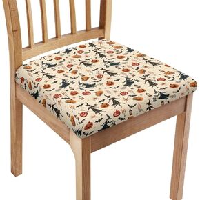 Cow Print Chair Seat Covers for Dining Room Chairs Set of 4,Brown Chair Seat Slipcovers Protector Kitchen Accessories Dining Chair Covers in Saudi Arabia