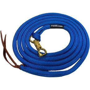 PARELLI 12 Foot Training Rope - Strong Everyday Use All-Purpose Horse Lead Rope with Loop & Latigo Popper | 9/16" Diameter Smooth Yachting Braid, White