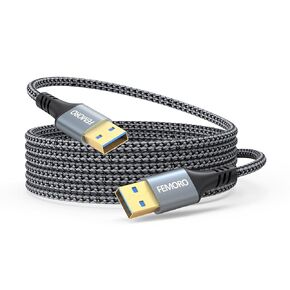 FEMORO USB to USB Cable 6ft, USB A 3.0 Cables Double Sided Cord Male to Male 5Gbps Data Transfer Compatible with PC Hard Disk Drive Laptop DVD Plaver Monitor Camera