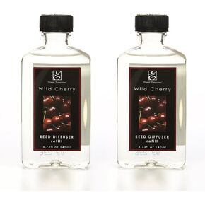 Hosley Wild Cherry Scent Premium Reed Diffuser Refill Oil Long-Lasting Aromatherapy Experience for Continuous Fragrance Delight Set of 2,140 ml Each