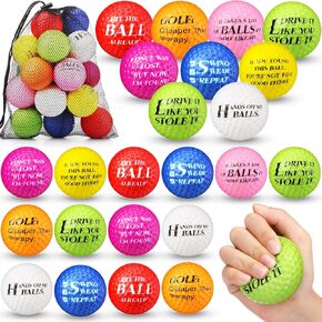 HyDren 24 Pcs Mini Golf Stress Ball Bulk 2.36 Inch Funny Golf Party Favors Foam Golf Balls Stress Relief Sports Ball for Adult Practice Office Stress Relief