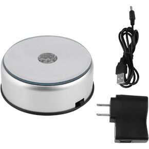 Ejoyous 4" LED Display Base for Crystals Glass Art, Colorful Light 7 RGB LEDs Lighted Rotating Crystal Display Stand Holder with AC Adapter