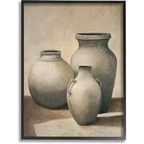 Stupell Industries Clay Plant Pottery Jars Still Life Pencil Sketch, Design by Andre Mazo