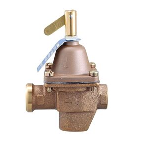 Watts B1156F Bronze High Capacity Water Feed Regulator, 1/2 Inch, NPT Threaded Inlet Connection, With Purge Lever and Stainless Steel Strainer, Tight Seating Check Valve