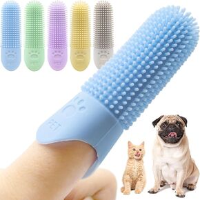 Dog Finger Toothbrush, 3Pack Dog and Cat Dental Care Pet Toothbrush, 360° Bristles Clean Teeth, Upgraded Full-length Bristles, Food Grade Silicone, Finger Toothbrush Kit for Pet Dental Care