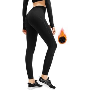 Women's Fleece Lined Leggings Thermal Warm High Waist Yoga Pants Winter Athletic Tights for Women