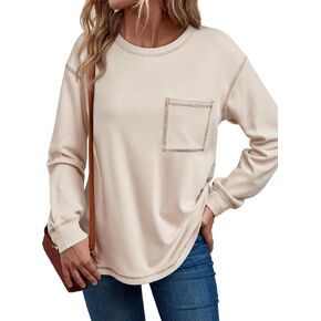 العصرية الملكة المرأة Crewneck بلوزات طويلة الأكمام قمصان خفيفة الوزن المتضخم البلوزات الخريف القمم موضة وتتسابق 2024