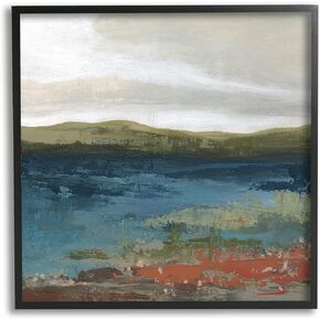 Stupell Industries Pond Shore Green Mountainous Scenery Modern Painting, Design by Carol Robinson